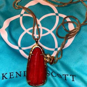 Kendra Scott necklace with burgundy stone